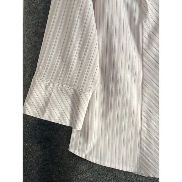 VTG Apostrophe Shirt Stripe Maroon White Gold 3/4 Sleeve Button Front Blouse Str - Picture 6 of 14